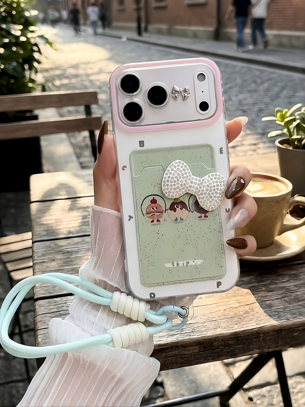 Ốp Lưng iphone_ Ốp Ví Kitty Đính Nơ 3D Dễ Thương