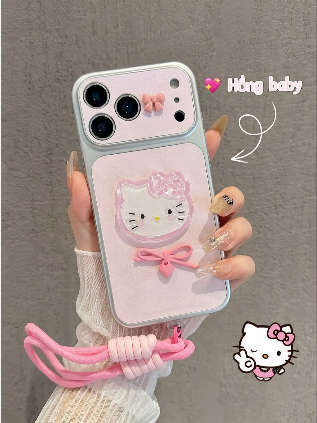 Ốp Lưng Iphone _ Bộ Ốp Lưng Hello Kitty 3D