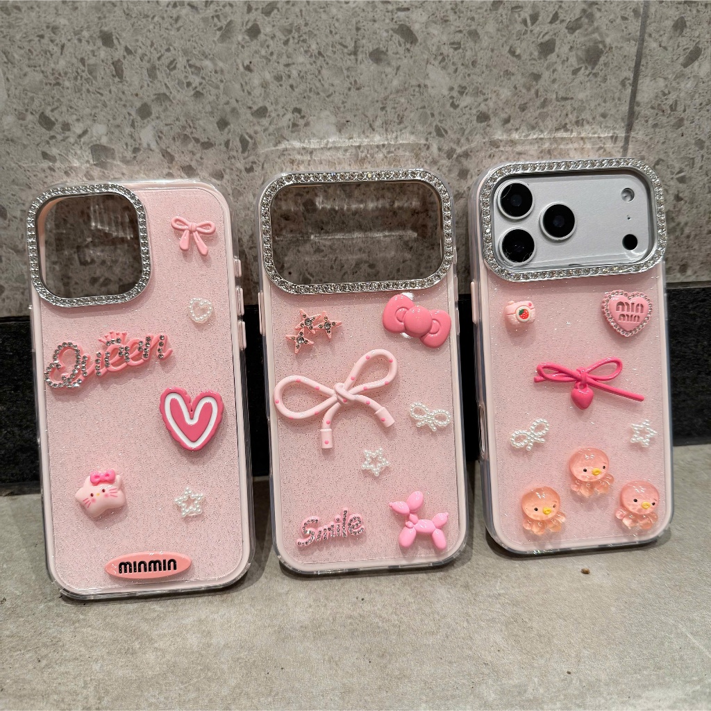 ỐP LƯNG IPHONE NÀNG THƠ HỒNG NGỌT 🎀✨- SWEET GIRLY DREAM 💗🌸 ( sản phẩm thủ công )