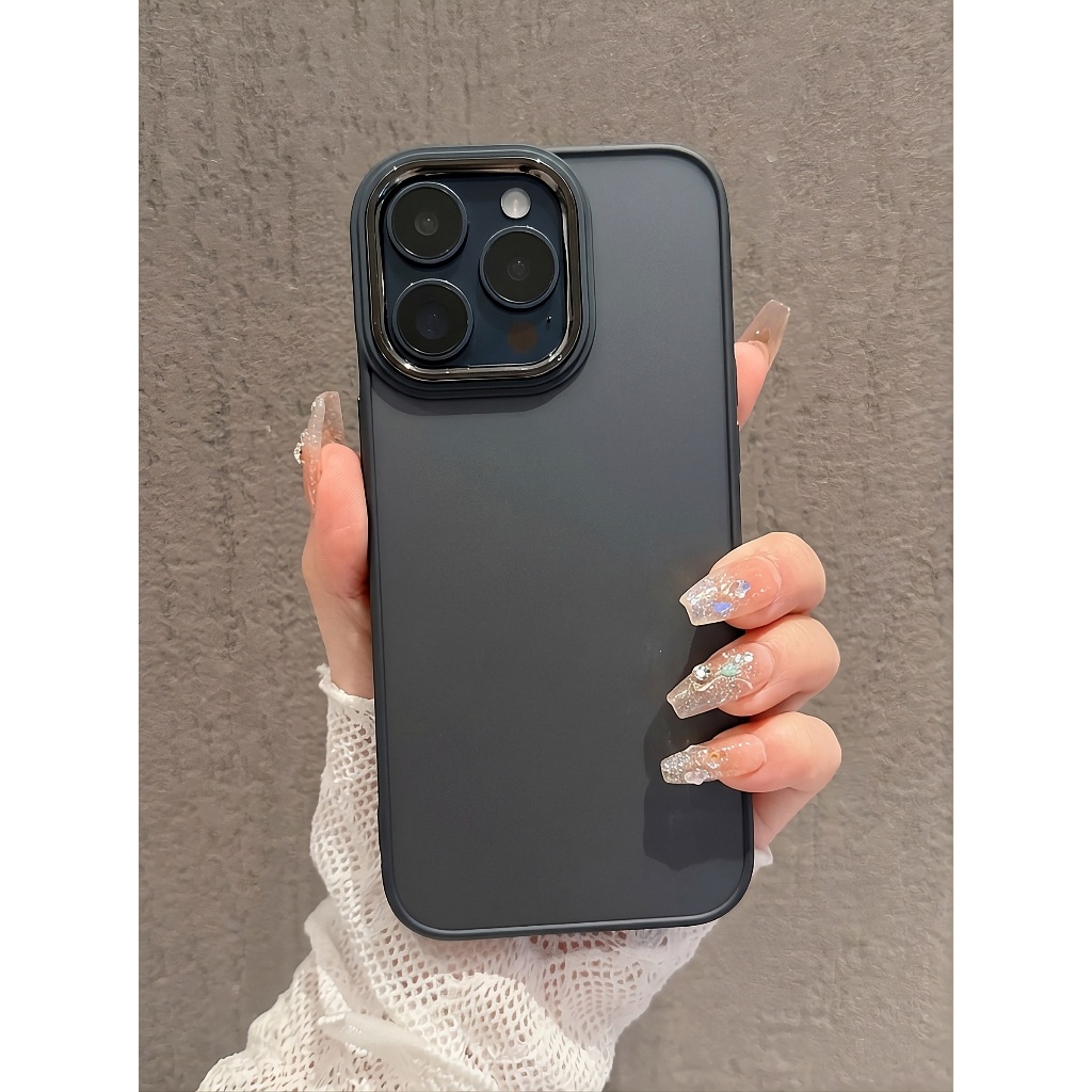 Ốp Lưng Iphone Nhám Viền Kim Loại