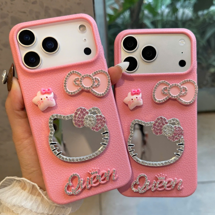 🎀✨ ỐP LƯNG IPHONE MÈO XINH LẤP LÁNH - MÈO XINH GƯƠNG THẦN💖🐱