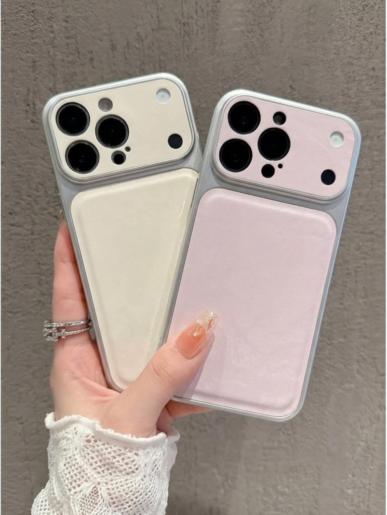 Ốp Lưng Iphone Viền Thép Phối Da Cao Cấp