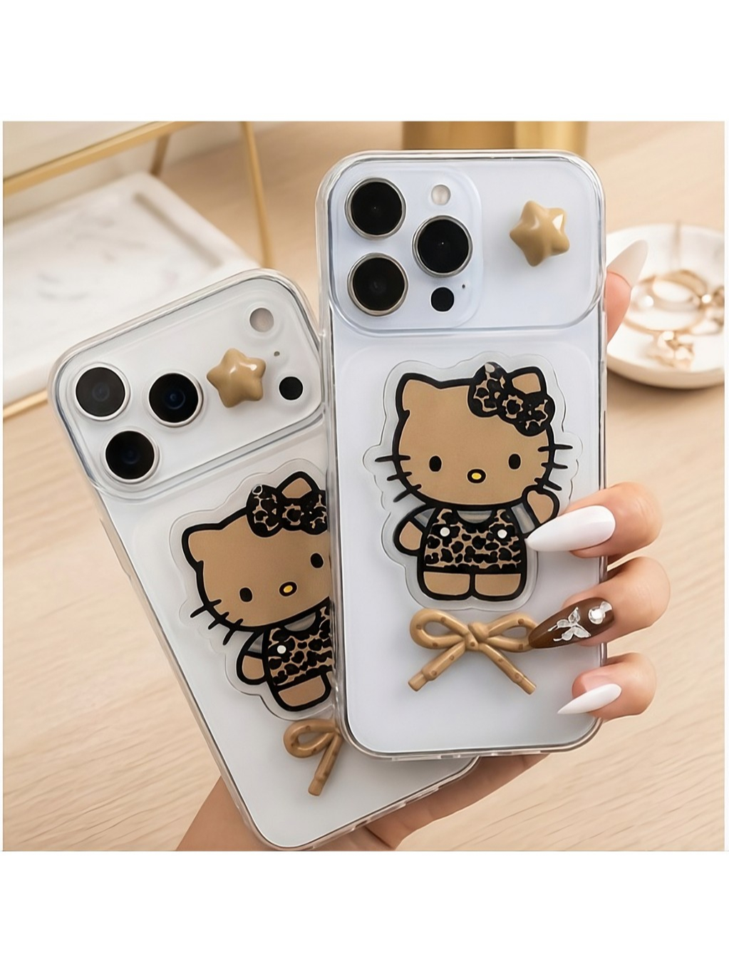 ỐP LƯNG IPHONE  MẪU MÈO KITTY  NÂU SIU XINHH