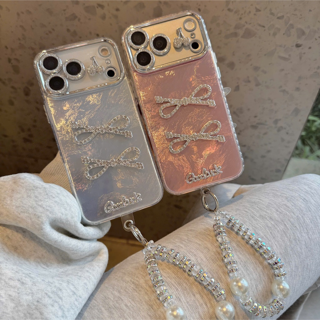 ỐP LƯNG IPHONE NƠ ĐÍNH ĐÁ LẤP LÁNH SANG CHẢNH CHO NÀNG ✨🎀-  LUXURY BLING BOW CASE + Dây