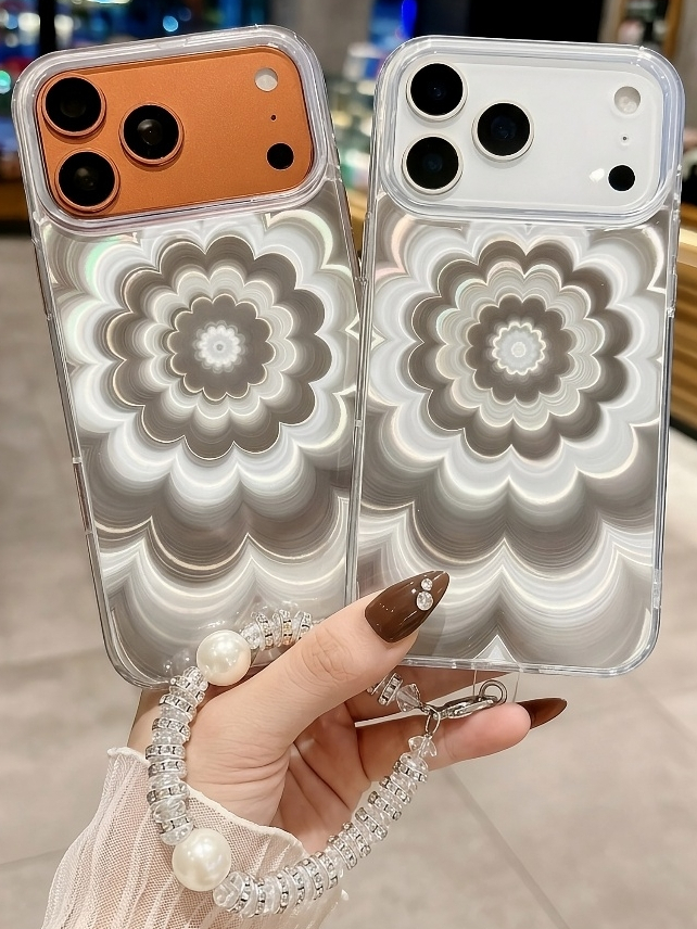 Ốp Lưng Iphone Sóng Hoa Ảo Ảnh Hologram 3D - Khung Bảo Vệ Camera Cao Cấp