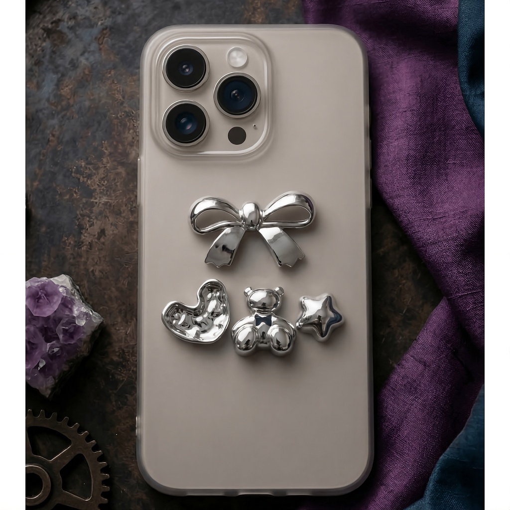 Ốp Lưng iPhone Đính Charm 3D Thủ Công - Series Ốp Nhám Mờ Cao Cấp