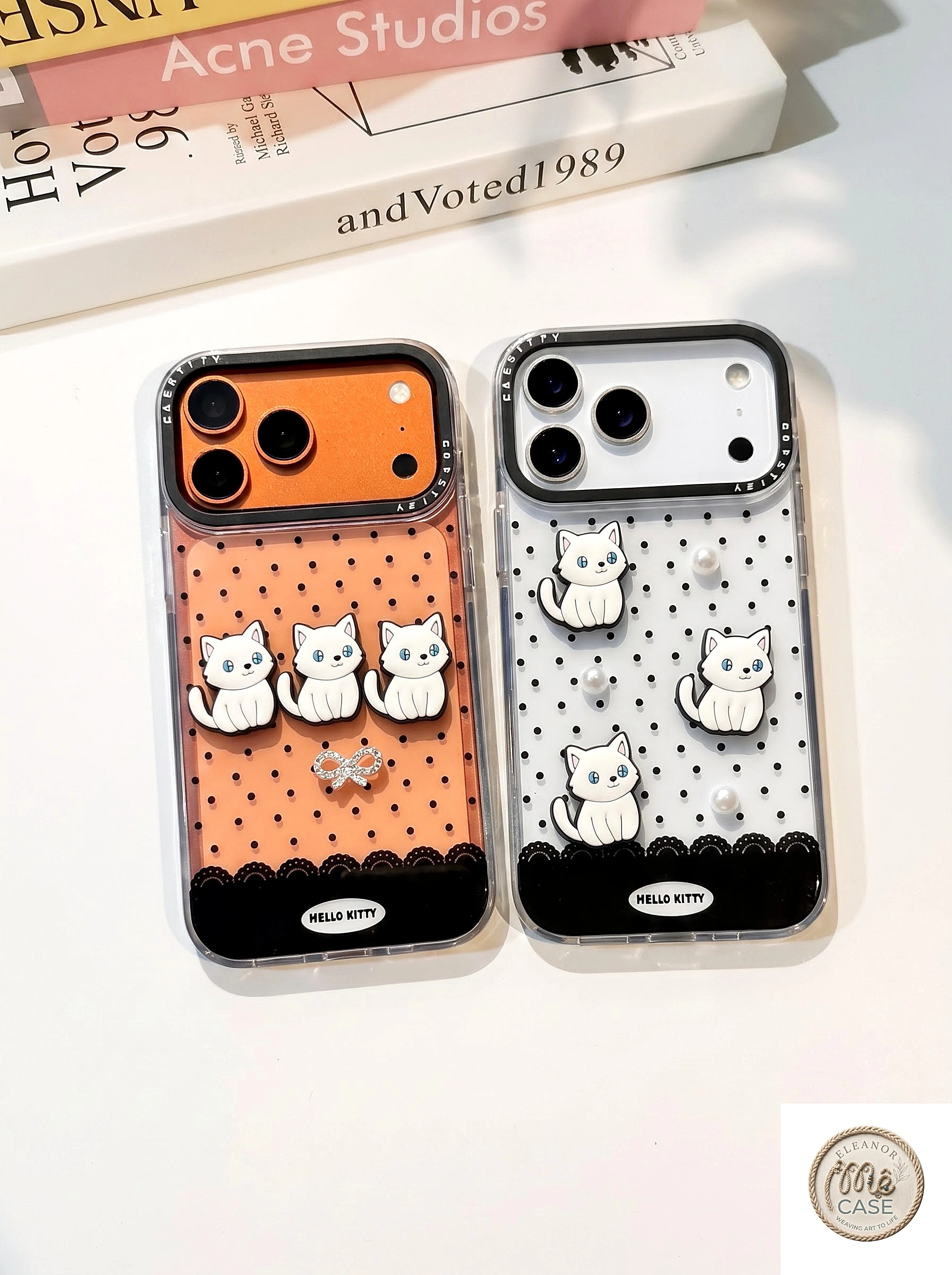 Ốp Lưng iPhone Bé Mèo Chấm Bi