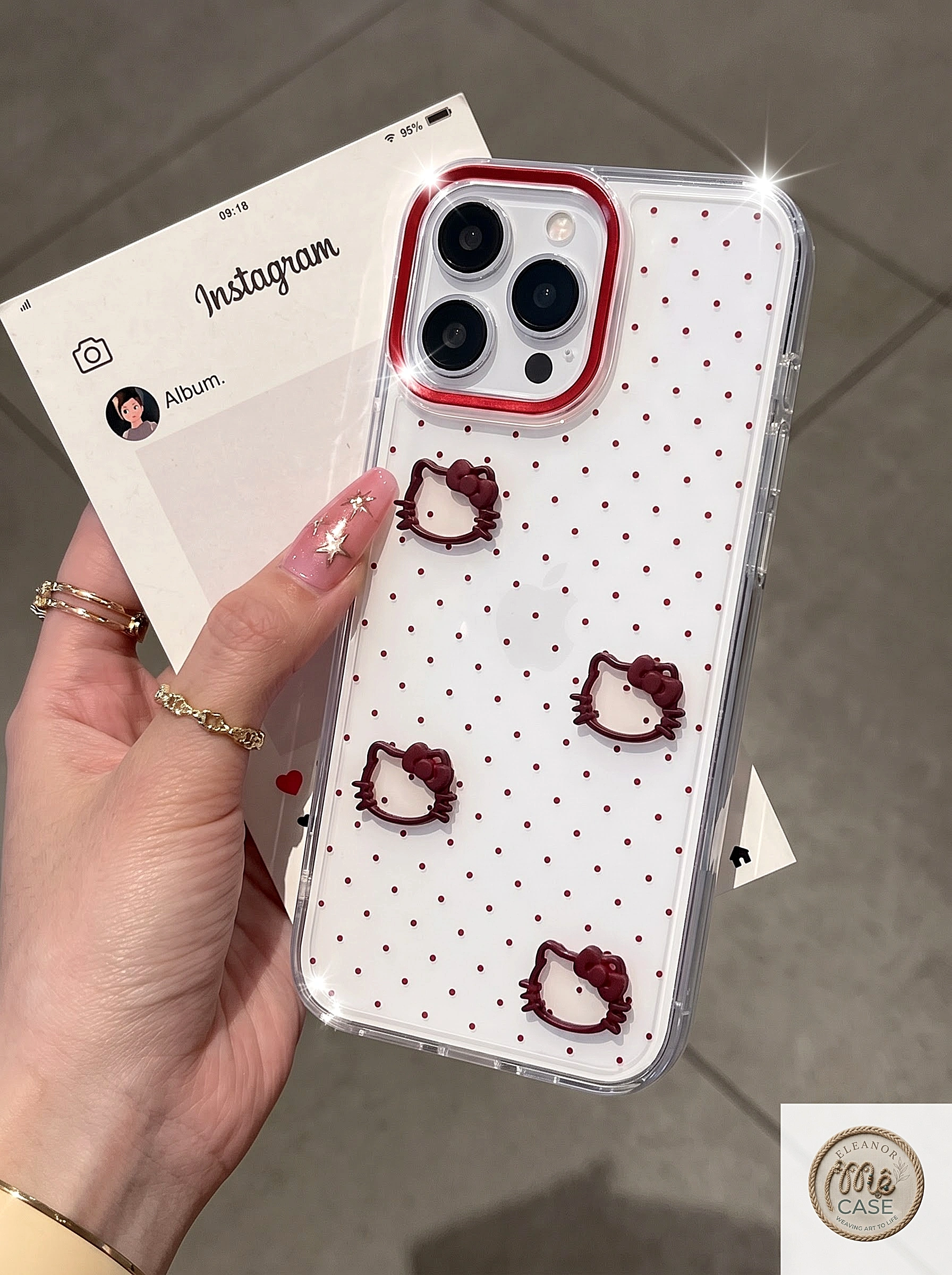 MÃ 96. ỐP LƯNG IPHONE - CHẤM BI KITTY XINH