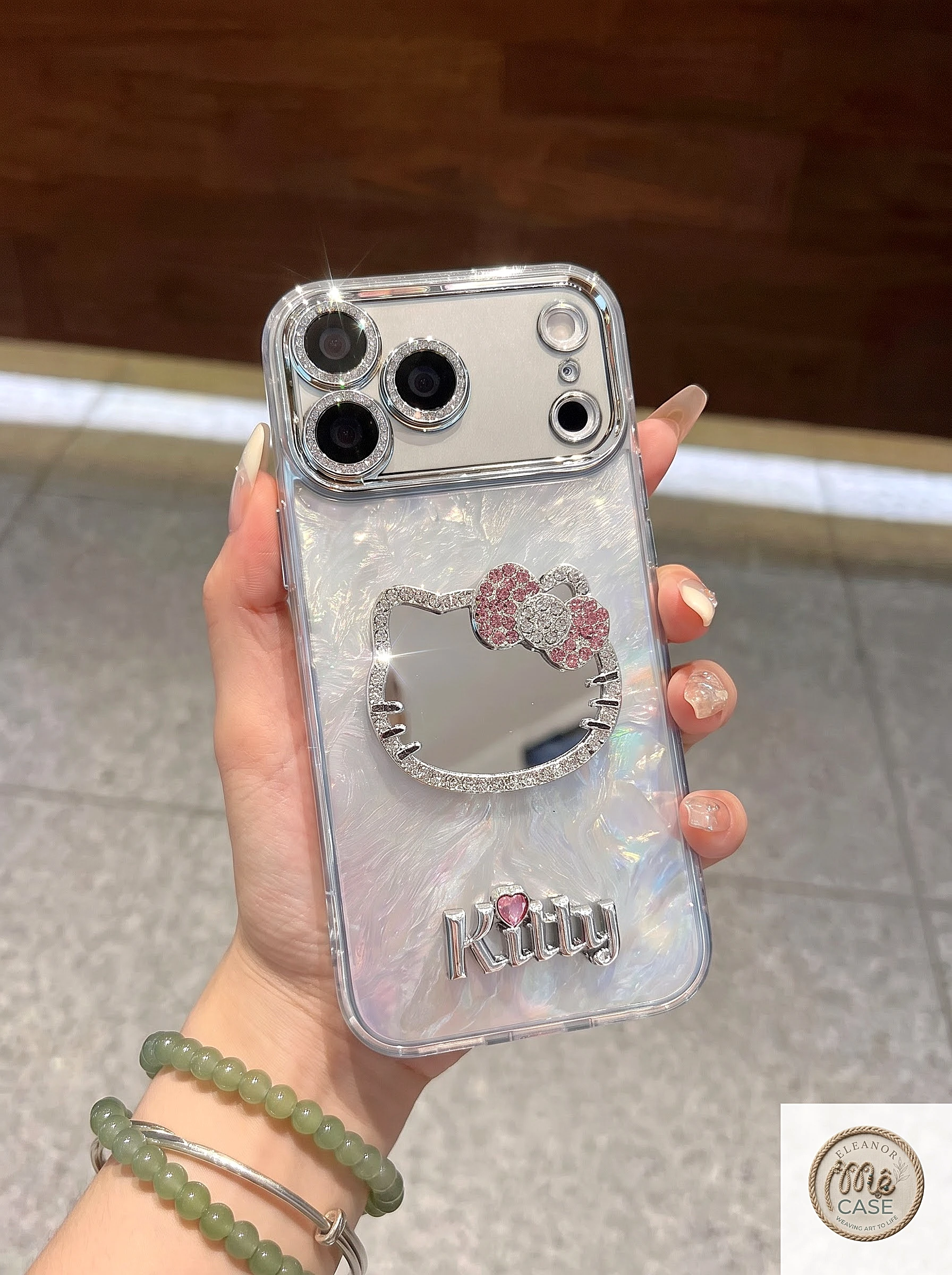MÃ 117. Ốp Lưng Iphone Gương Kitty Sang Chảnh