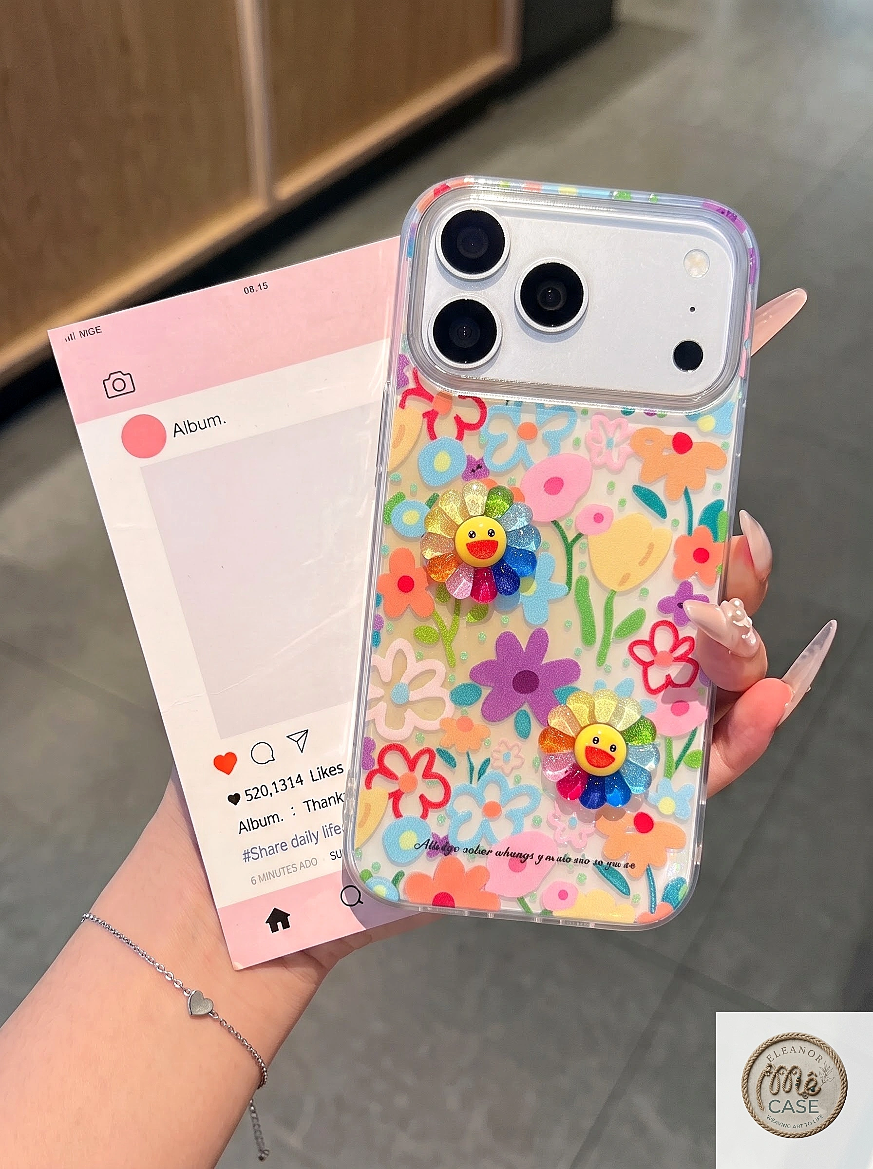 Ốp Lưng Iphone Hoa Cười Cầu Vồng