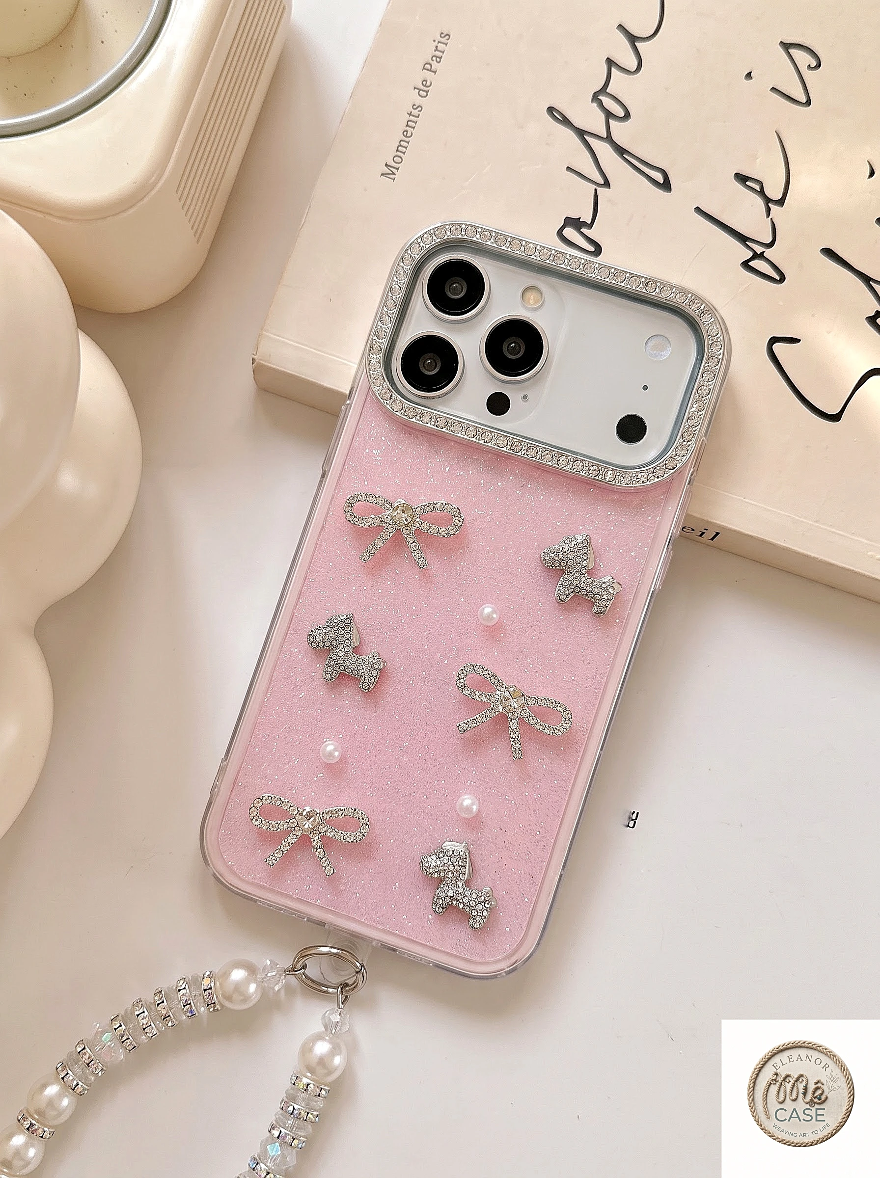 ỐP LƯNG IPHONE PONY ĐÍNH ĐÁ LẤP LÁNH GLITTER COQUETTE – DỊU DÀNG MÀ SANG 🎀💖