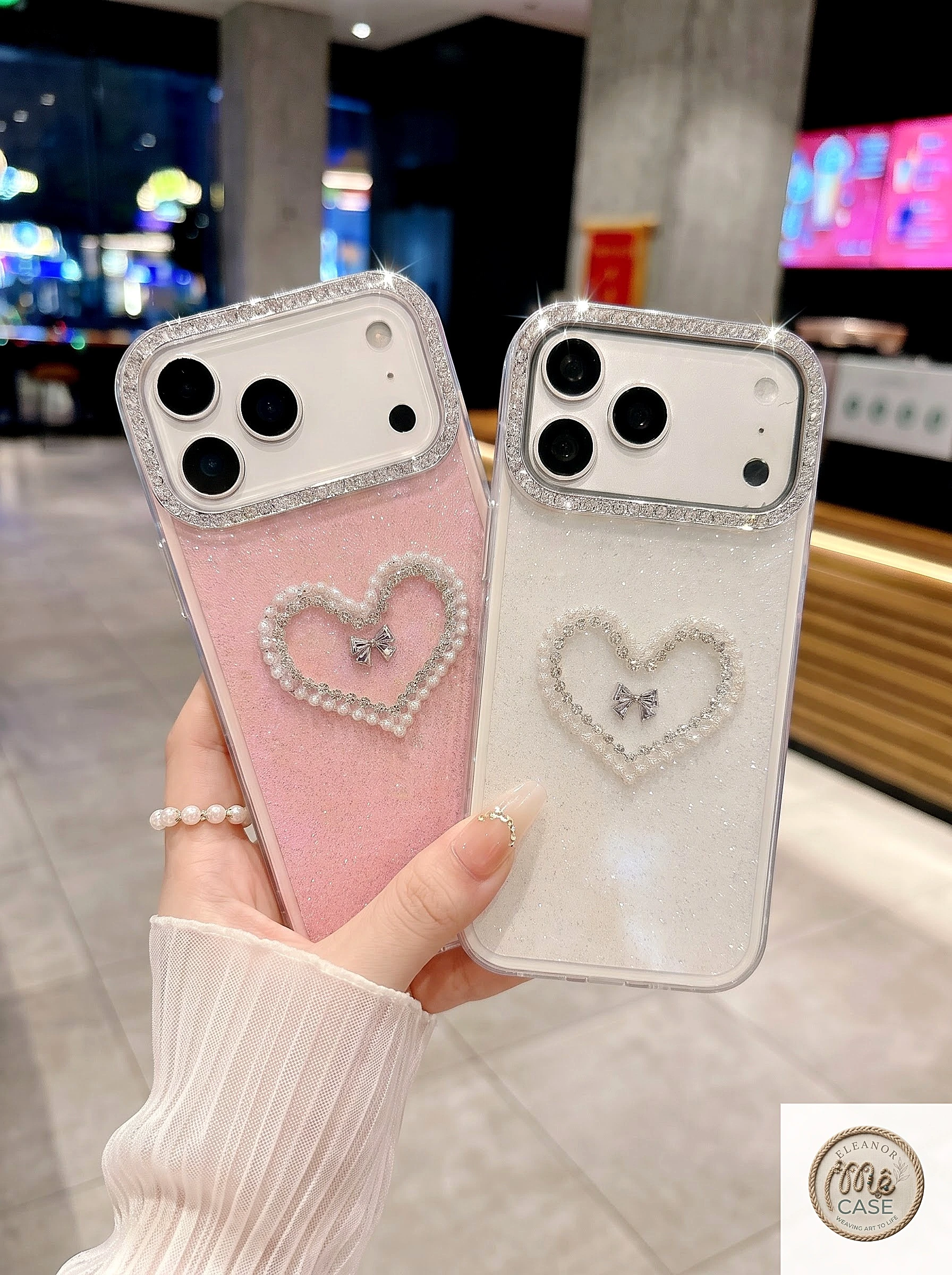 Ốp Lưng iPhone Nhũ Đính Đá 