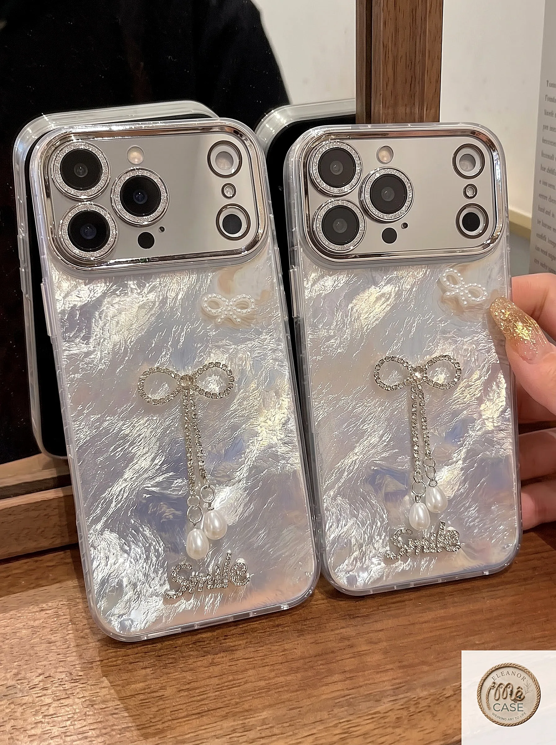 MÃ 62. Ốp Lưng Iphone  Nơ Ngọc Ánh Bạc Lấp Lánh - Sáng Mọi Lúc Mọi Nơi ✨