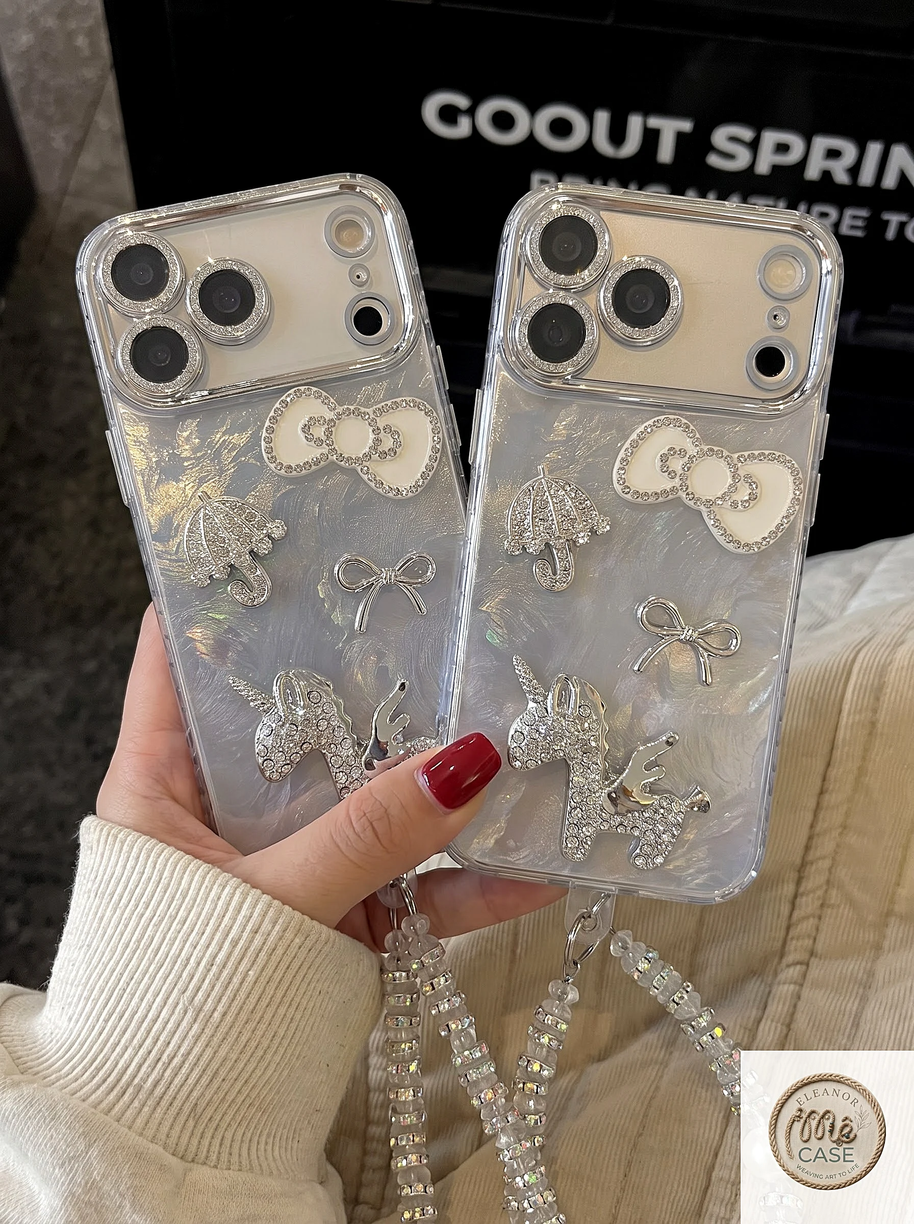 ỐP LƯNG IPHONE GẮN CHAMR BLING BLING UNICORN GALAXY – PHÉP MÀU LẤP LÁNH TRÊN ĐÔI TAY