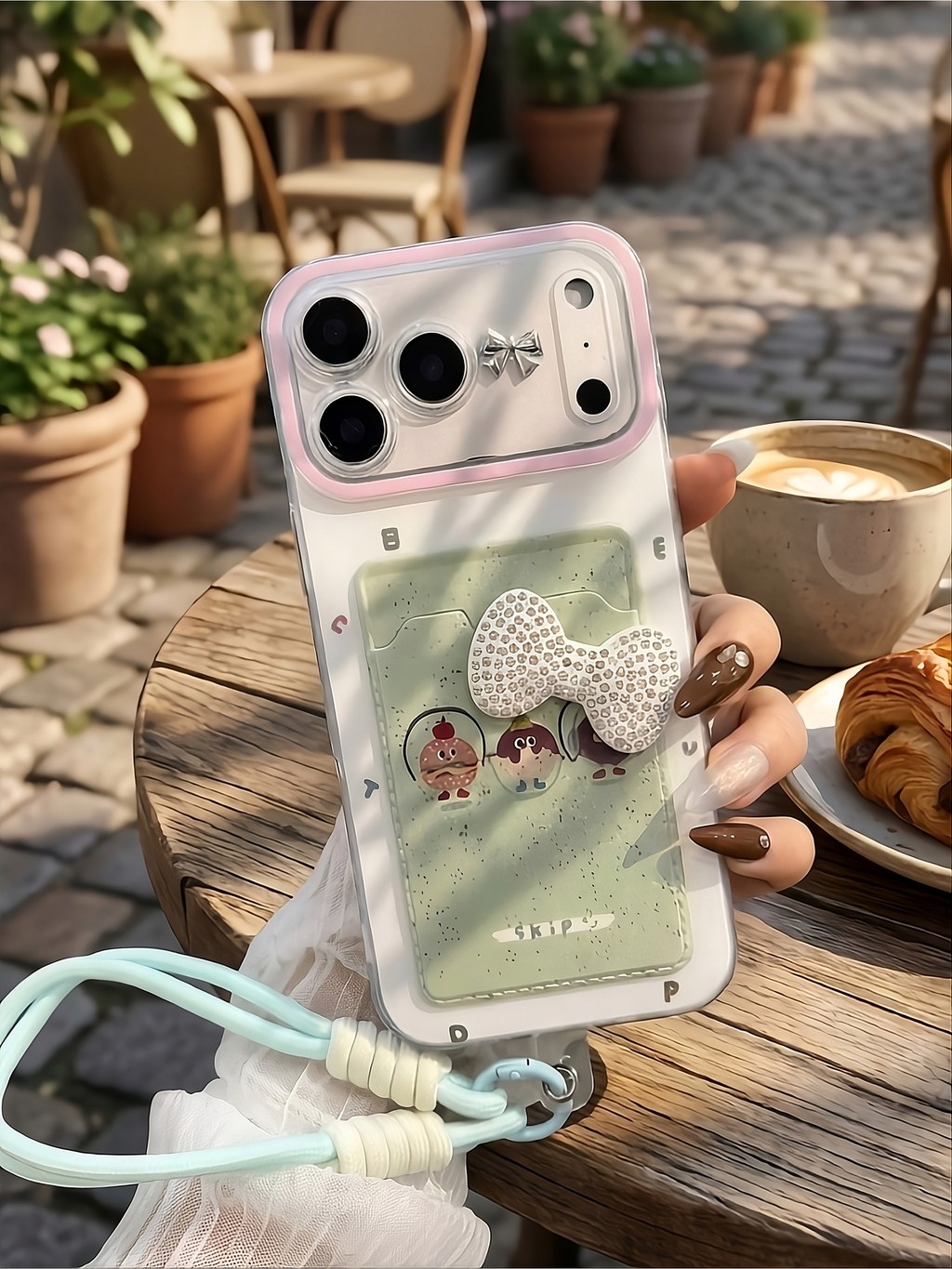 Ốp Lưng iphone_ Ốp Ví Kitty Đính Nơ 3D Dễ Thương