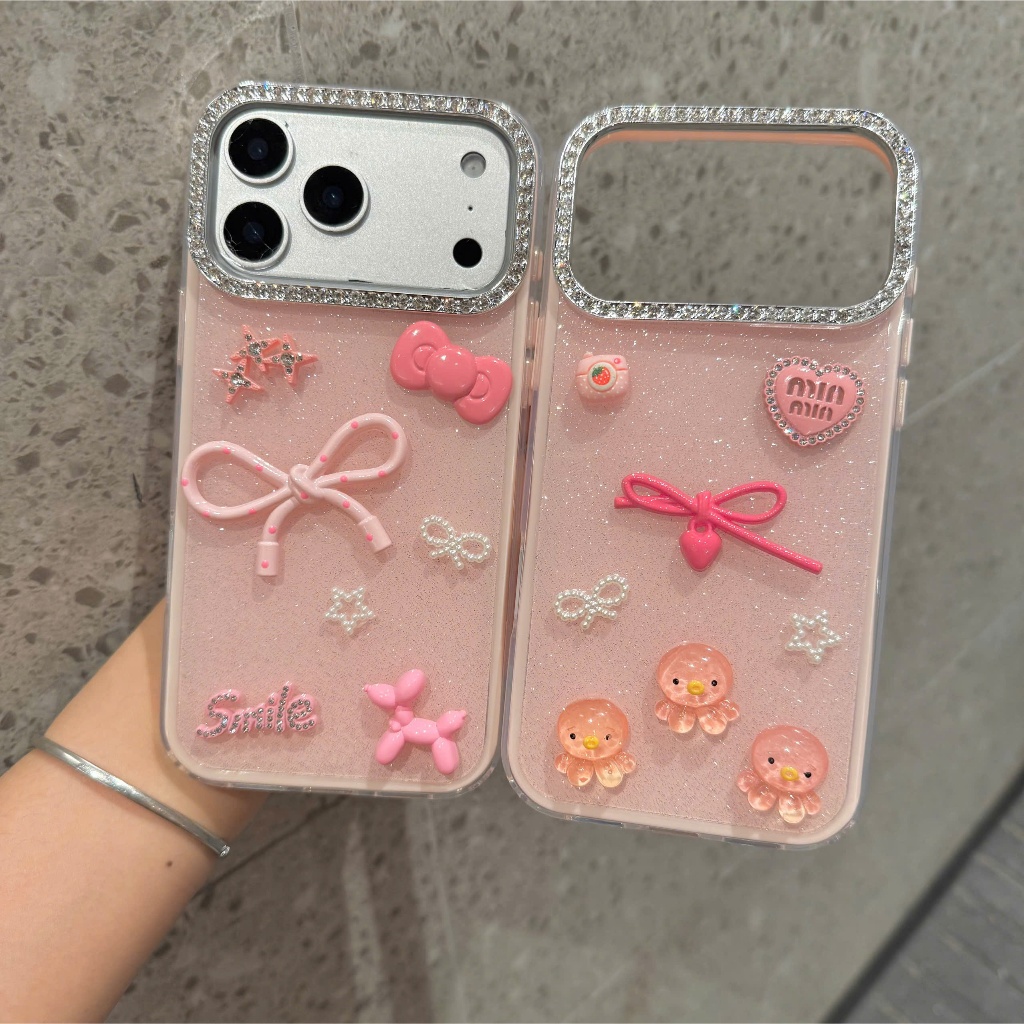 ỐP LƯNG IPHONE NÀNG THƠ HỒNG NGỌT 🎀✨- SWEET GIRLY DREAM 💗🌸 ( sản phẩm thủ công )