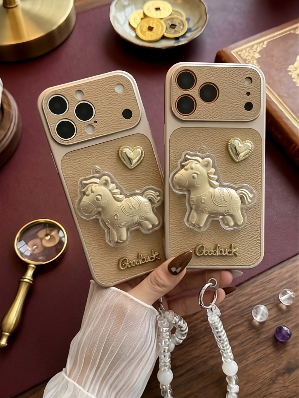 ✨ ỐP LƯNG IPHONE DA NGỰA VÀNG 