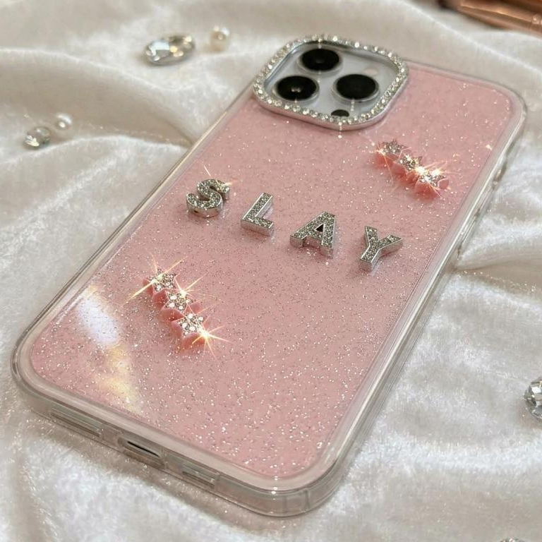 Ốp Lưng Iphone Đính Chữ Đá Sang Trọng_