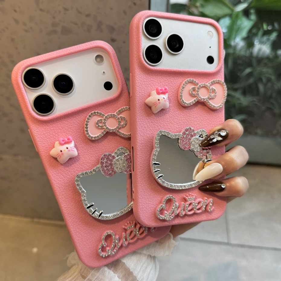 🎀✨ ỐP LƯNG IPHONE MÈO XINH LẤP LÁNH - MÈO XINH GƯƠNG THẦN💖🐱