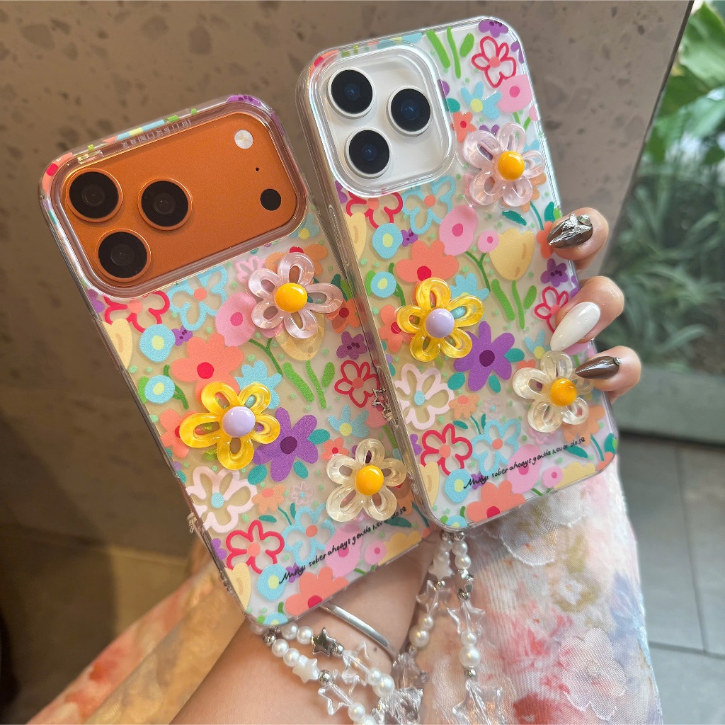 🌸✨ Ốp Lưng Iphone Vườn Hoa Summer Rực Rỡ 3D -  Summer Garden Case 🌈 Có Dây Đeo
