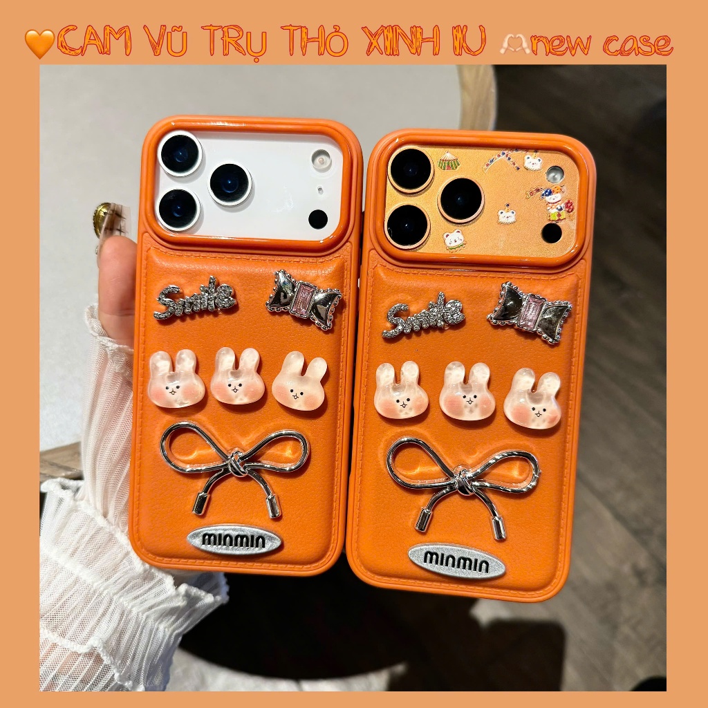 Ốp Iphone BST Jelly & Pearl Màu Hồng & Màu Cam
