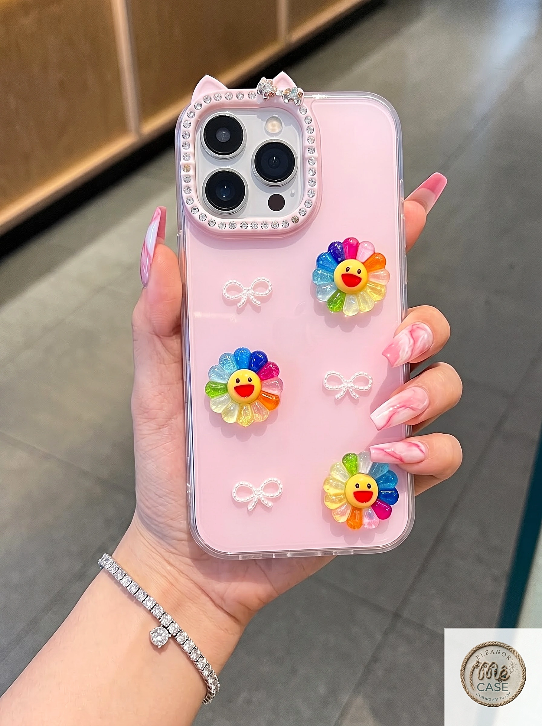 Ốp Lưng iPhone Tai Mèo Hoa Cười Rạng Rỡ