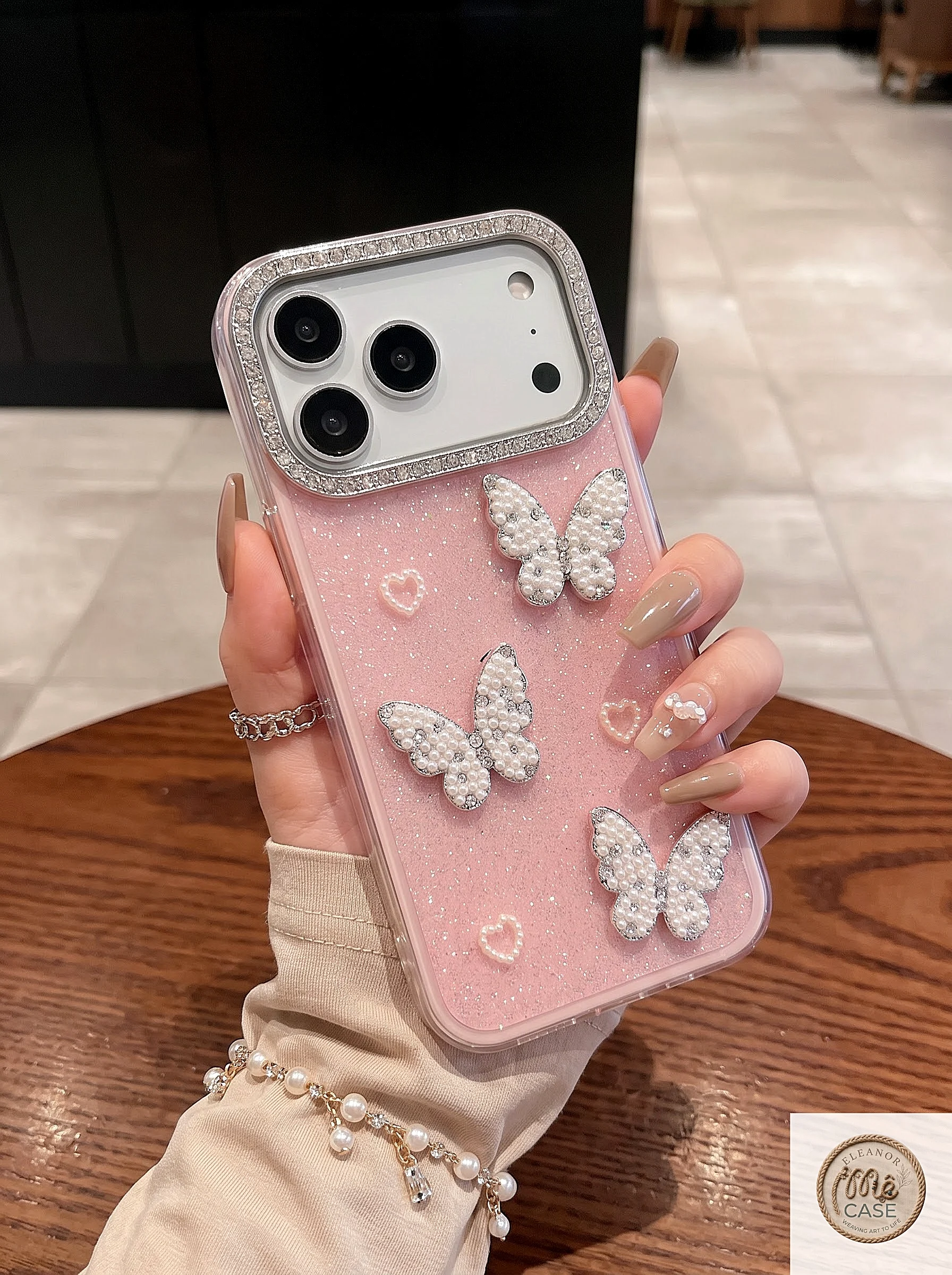 Ốp Lưng Iphone Cánh Bướm Pha Lê