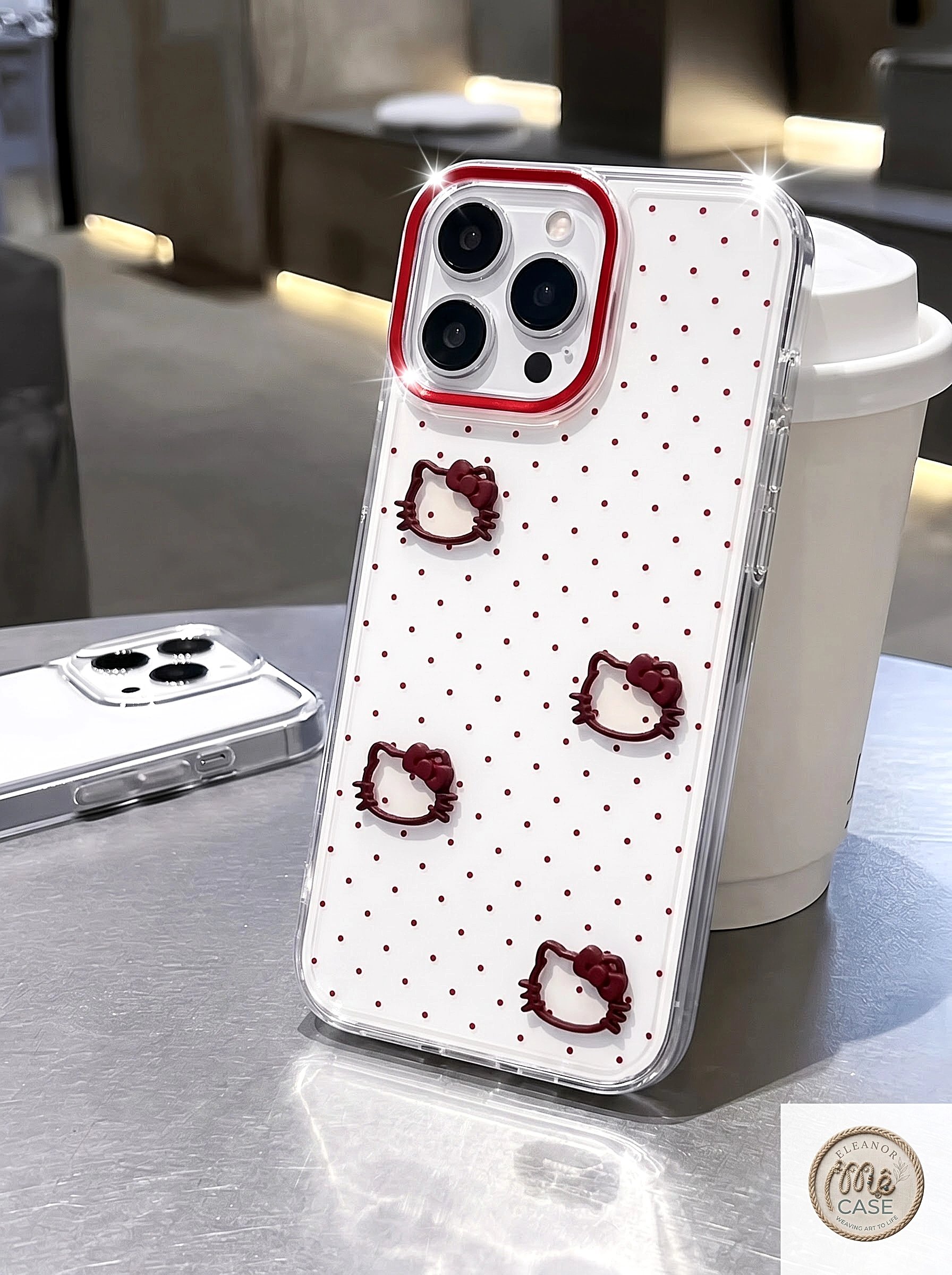 MÃ 96. ỐP LƯNG IPHONE - CHẤM BI KITTY XINH