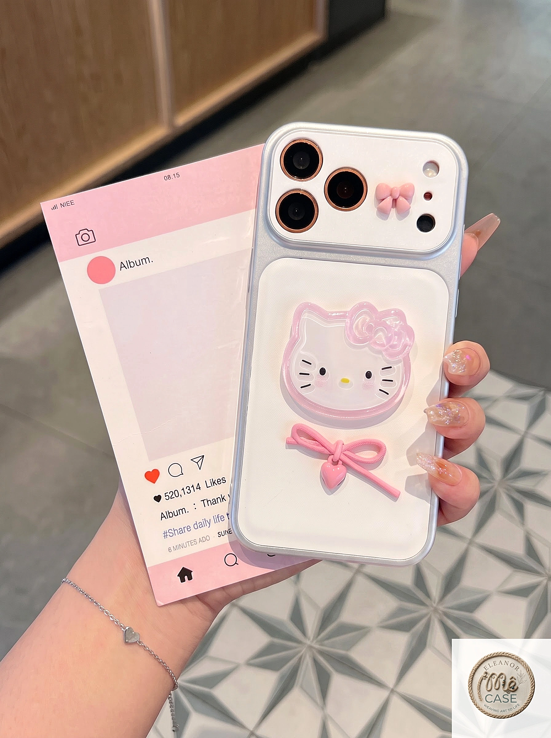 MÃ 80. Ốp Lưng Iphone _ Bộ Ốp Lưng Hello Kitty 3D