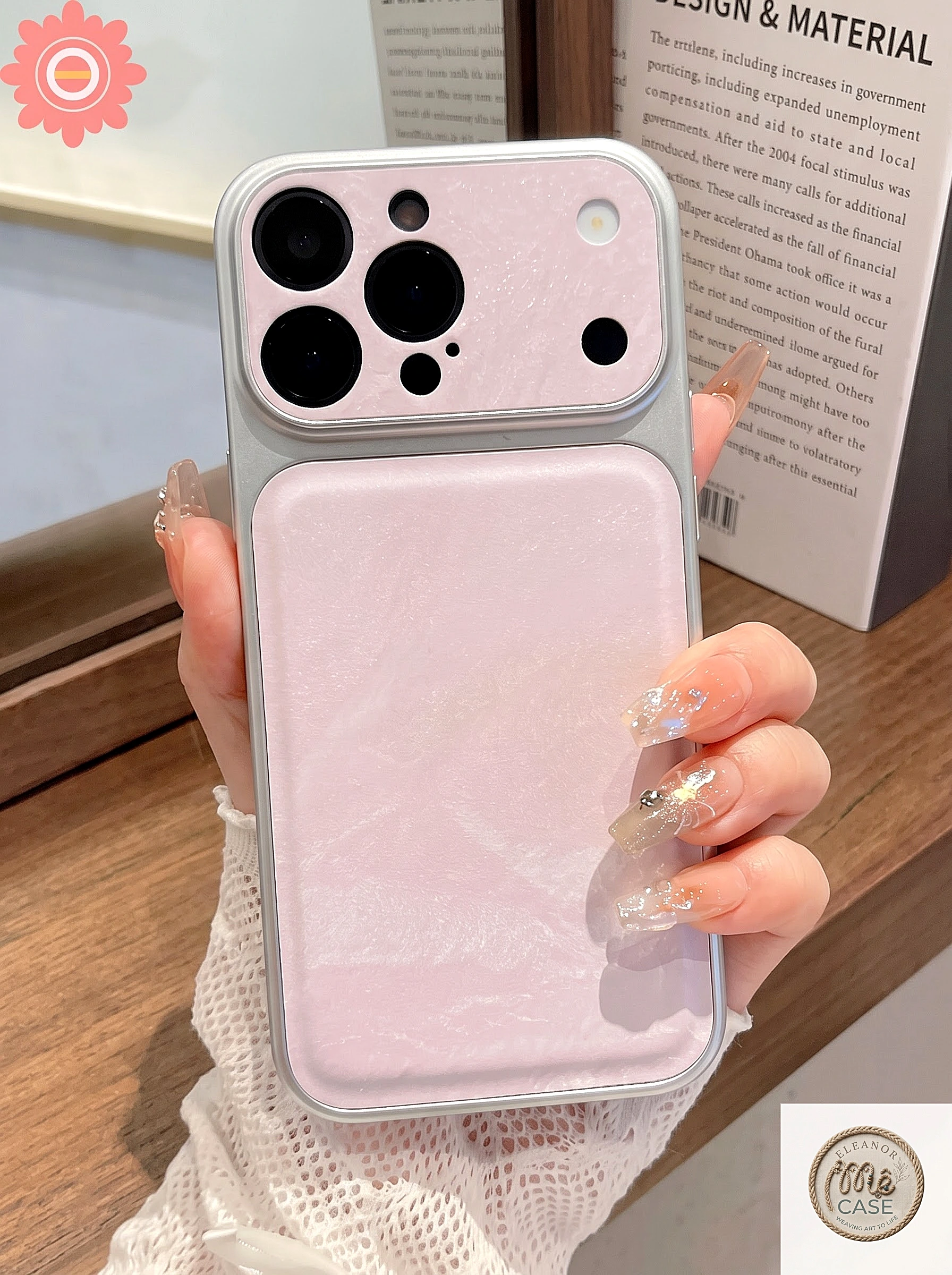 MÃ 50. Ốp Lưng Iphone Viền Thép Phối Da Cao Cấp