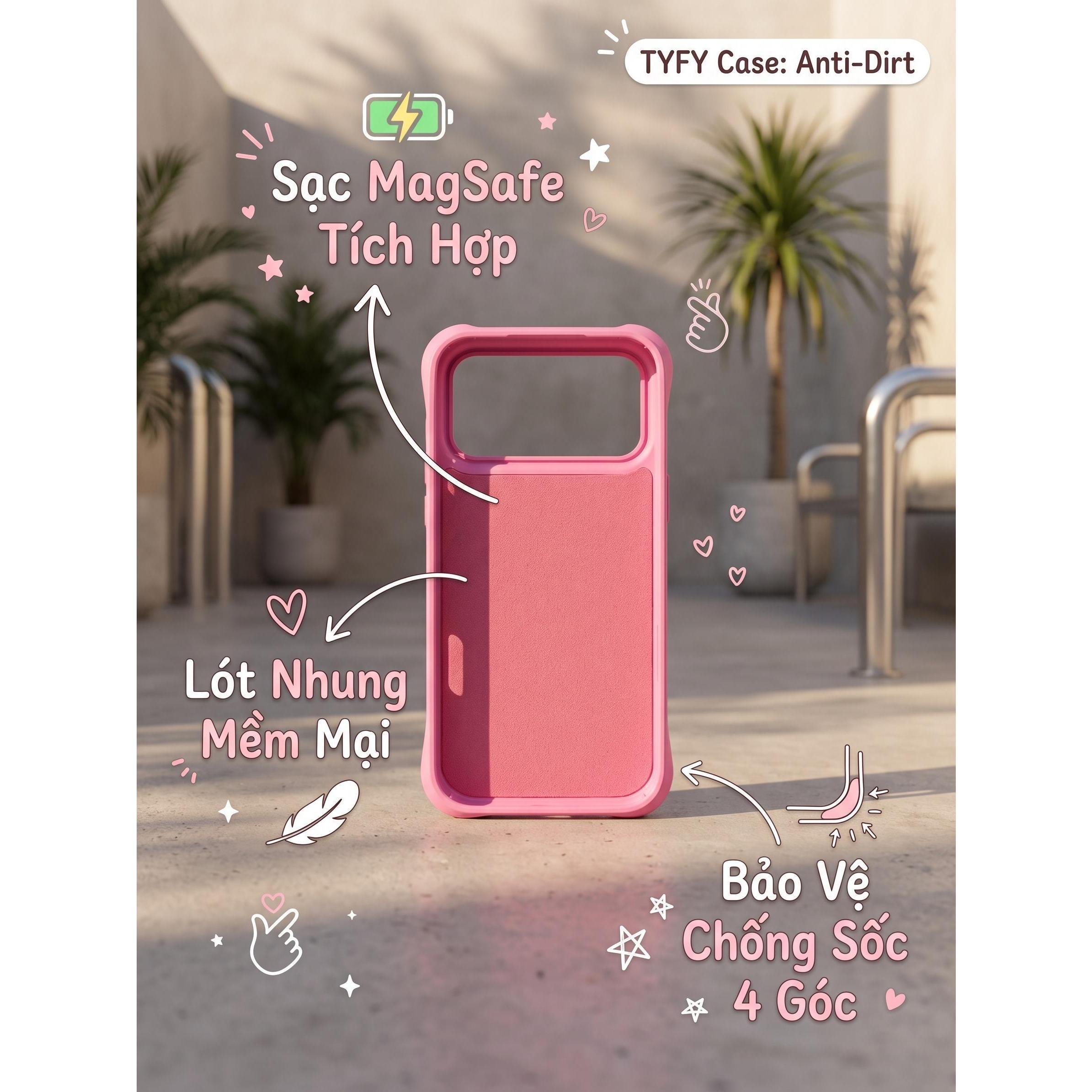 Ốp Lưng Iphone Chống Sốc Mặt Lưng Gợn Sóng Tích Hợp Vòng Sạc Từ Tính - mê case