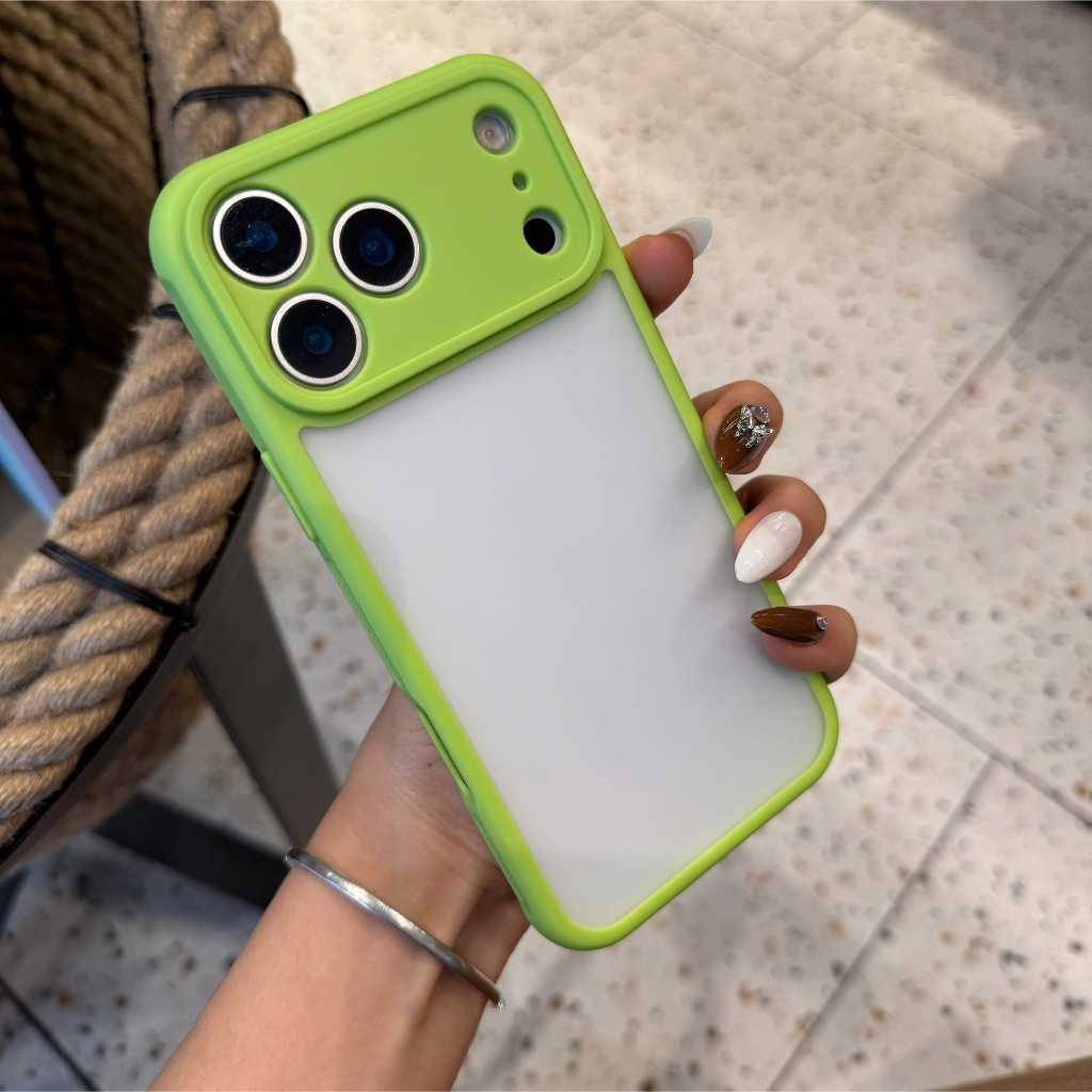 Ốp Lưng IPHONE Viền Màu Mặt Nhám Mờ Cao Cấp Chống Bám Vân Tay - Tản Nhiệt-Chống Sốc