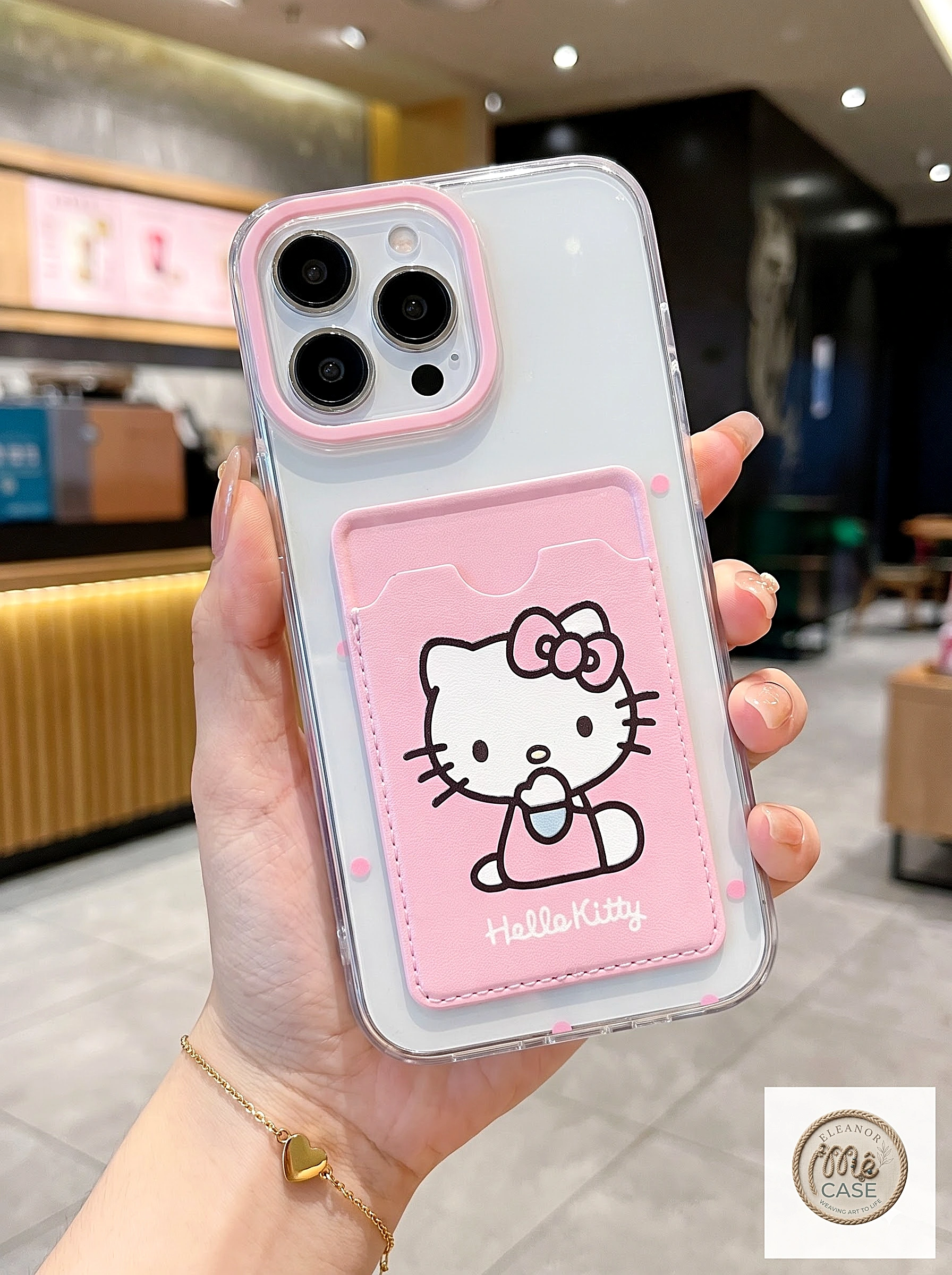Ốp Lưng Cute Card Holder – Ốp Lưng Kèm Ngăn Đựng Thẻ Trend 2026 (Tặng kèm 1 bộ charm)
