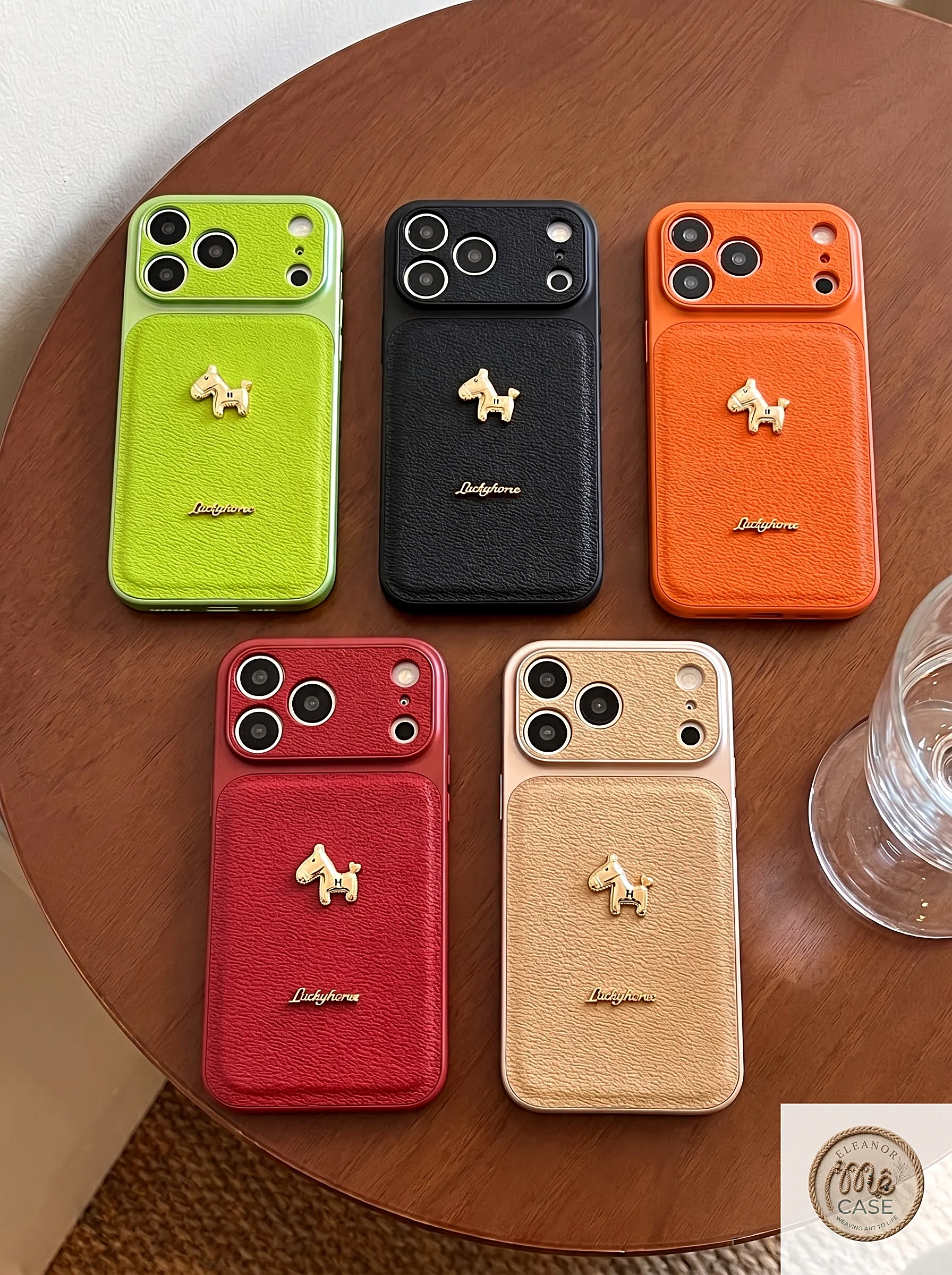 MÃ 97. Ốp Lưng Iphone_ Ốp Da Cao Cấp Độ Full Camera 17Promax - Mẫu Ngựa Nhỏ Chữ Luckyhorse