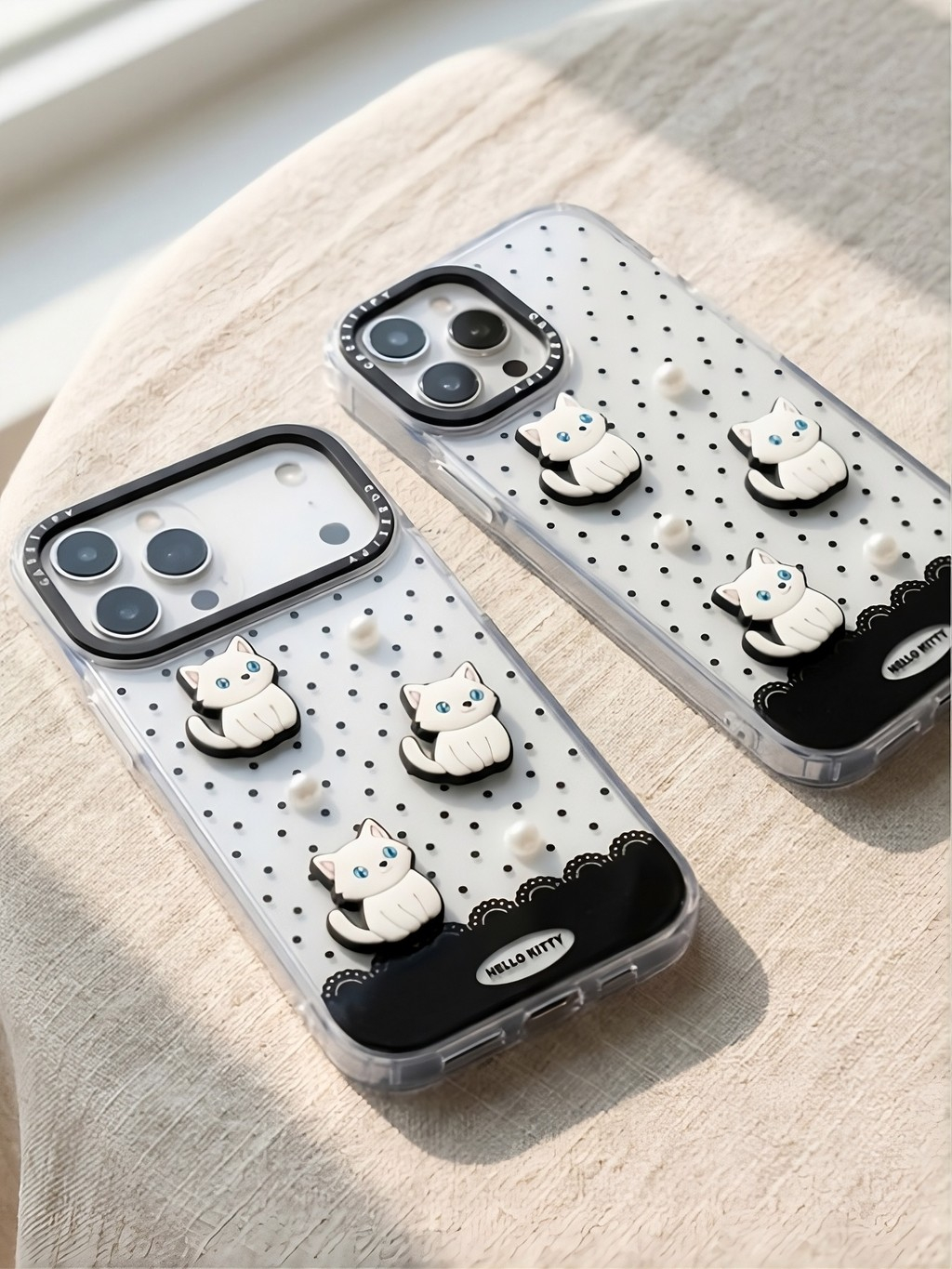 Ốp Lưng iPhone Bé Mèo Chấm Bi