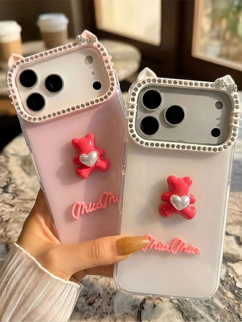 Ốp Lưng iPhone Bear Bow - Cute Phô Mai Que