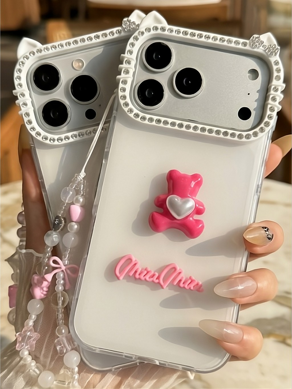 Ốp Lưng iPhone Bear Bow - Cute Phô Mai Que