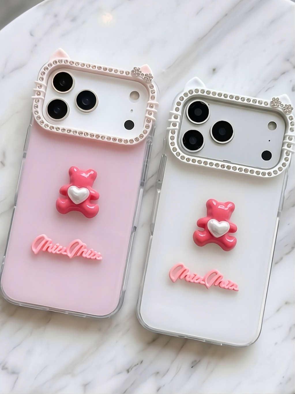 Ốp Lưng iPhone Bear Bow - Cute Phô Mai Que