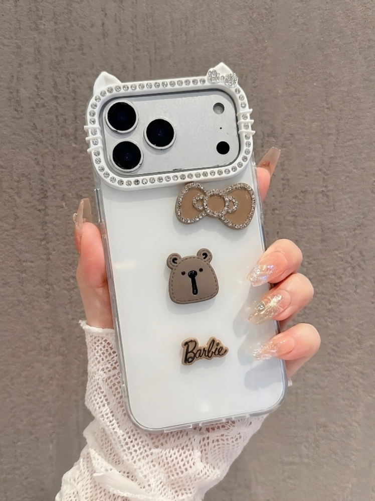 Ốp Lưng Iphone Handmade Coquette Gấu Nâu Nơ 3D