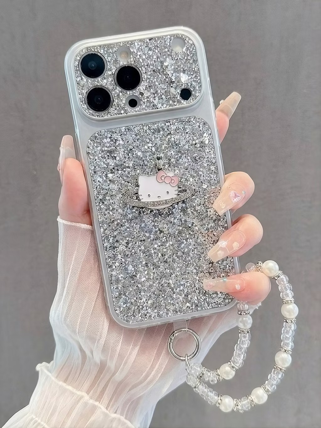 Ốp Lưng iPhone Glitter Kitty - Sang Trọng và Cute