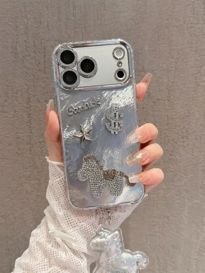 Ốp Lưng iPhone Đính Đá Thủ Công Đô La Fortune & Good Luck Mặt Lưng Đổi Màu Chống Sốc Bảo Vệ Camera