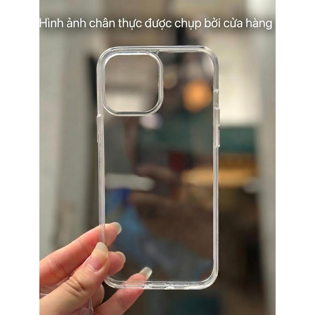Ốp Lưng Iphone Trong Suốt Lưng Cứng Chống Ố - Tặng Kèm Miếng Lót Nhũ