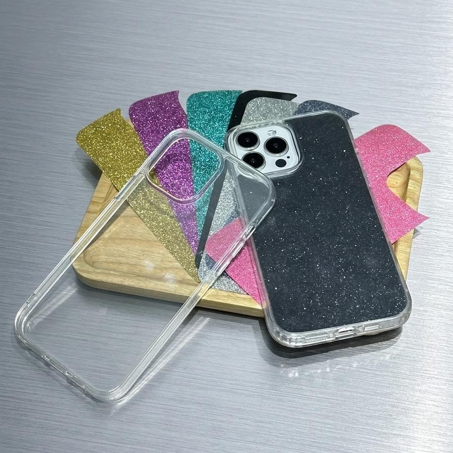 Ốp Lưng Iphone Trong Suốt Lưng Cứng Chống Ố - Tặng Kèm Miếng Lót Nhũ