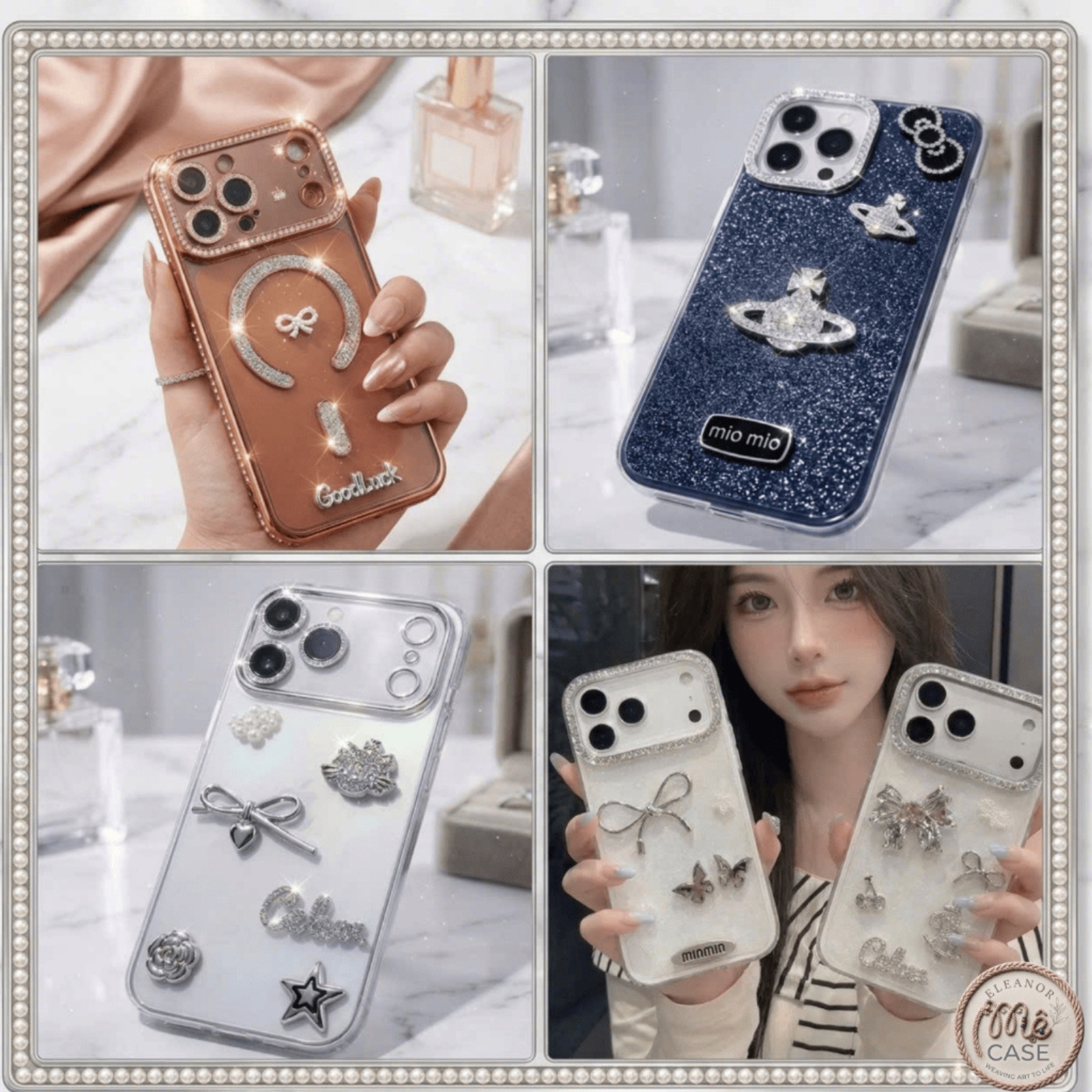 [ TÚI MÙ NHÂN PHẨM ] Combo 3 Ốp Điện Thoại Đính Charm 3D Cao Cấp Thủ Công Mê CaSe - Test Nhân Phẩm