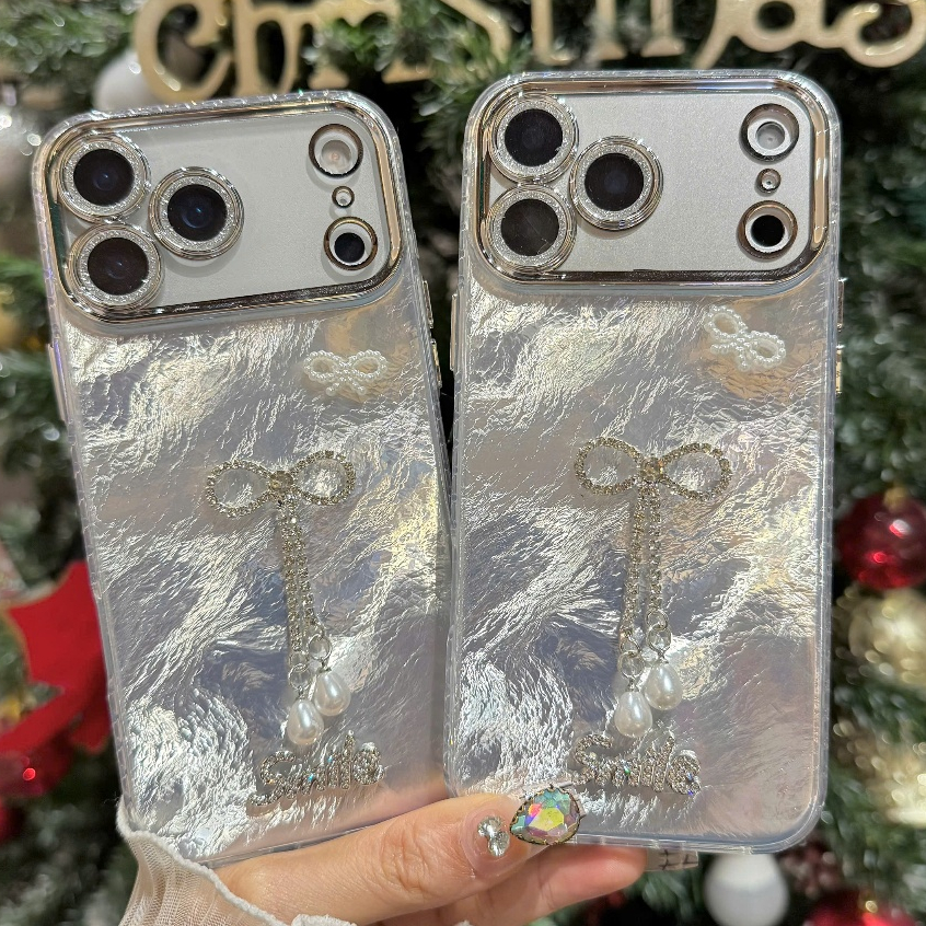Ốp Lưng Iphone  Nơ Ngọc Ánh Bạc Lấp Lánh - Sáng Mọi Lúc Mọi Nơi ✨