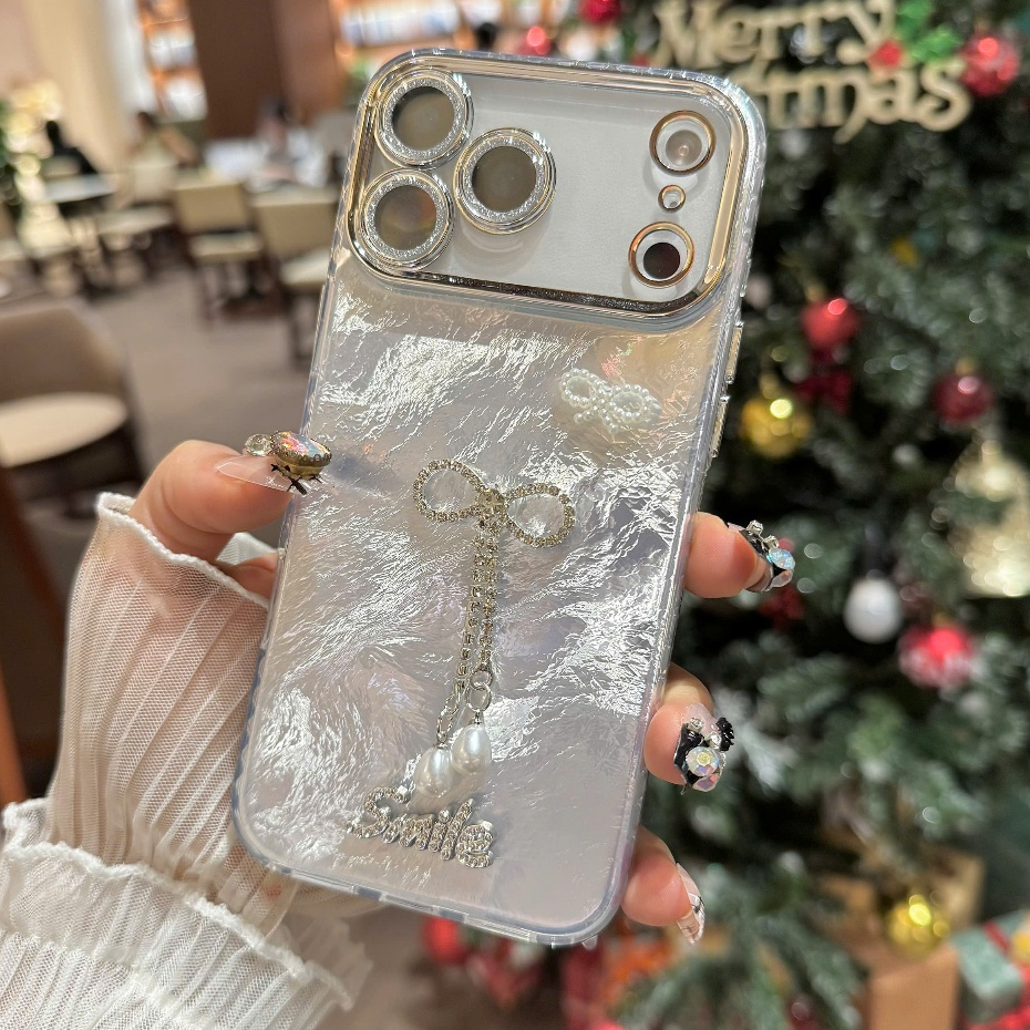 Ốp Lưng Iphone  Nơ Ngọc Ánh Bạc Lấp Lánh - Sáng Mọi Lúc Mọi Nơi ✨
