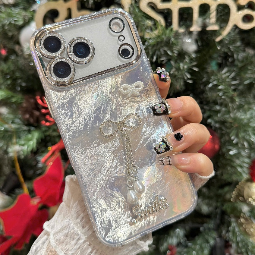 Ốp Lưng Iphone  Nơ Ngọc Ánh Bạc Lấp Lánh - Sáng Mọi Lúc Mọi Nơi ✨