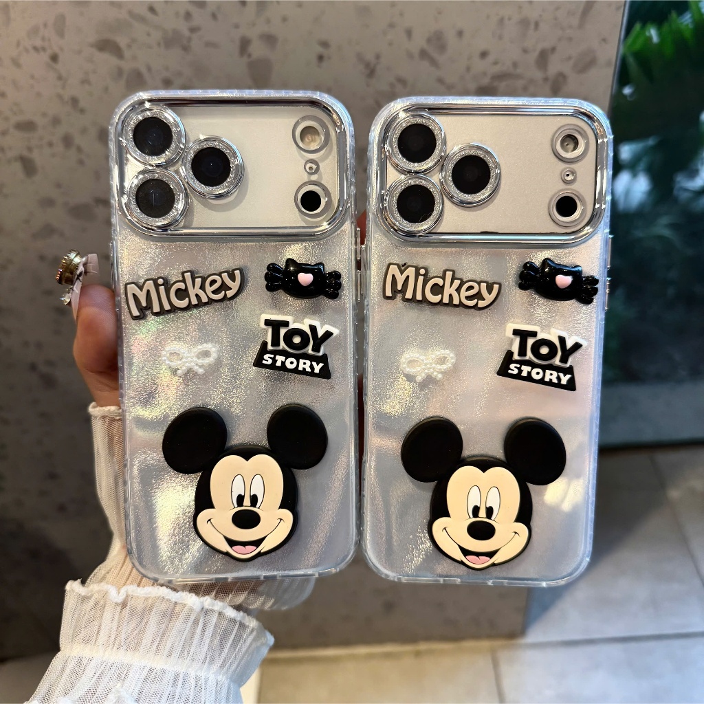 Ốp Lưng Bling Bling iPhone - Nhũ Bạc Ánh Kim, Viền Cam Nạm Đá