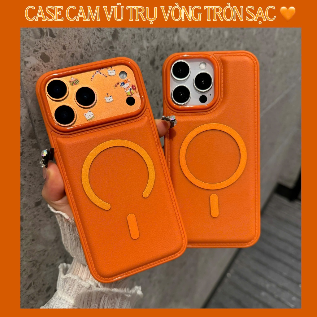 Ốp Lưng iPhone Giả Da Cao Cấp Chống Trầy Camera - vòng Từ Tính