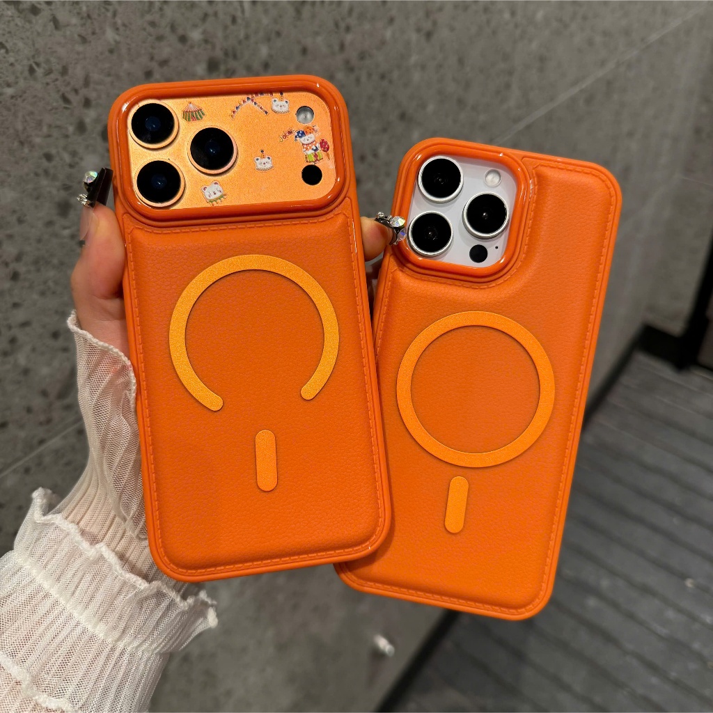 Ốp Lưng iPhone Giả Da Cao Cấp Chống Trầy Camera - vòng Từ Tính